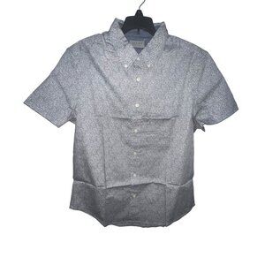 JACHS Men's Floral Shirt Summer‎ Short Sleeve $79 Size Small Gray Button Up NEW